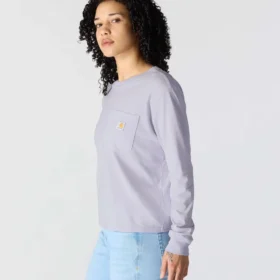 Tencel-skjorte med lomme, løse ærmer og rund hals til kvinder