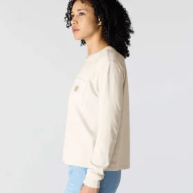 Tencel-skjorte med lomme, løse ærmer og rund hals til kvinder
