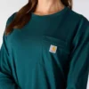 Tencel-skjorte med lomme, løse ærmer og rund hals til kvinder