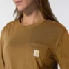 Tencel-skjorte med lomme, løse ærmer og rund hals til kvinder