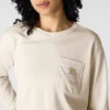 Tencel-skjorte med lomme, løse ærmer og rund hals til kvinder