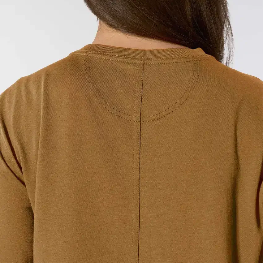 Tencel-skjorte med lomme, løse ærmer og rund hals til kvinder