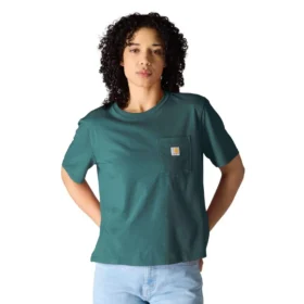 Tencel-skjorte til kvinder med løs pasform, rund hals og lomme