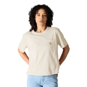 Tencel-skjorte til kvinder med løs pasform, rund hals og lomme