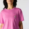 Tencel-skjorte til kvinder med løs pasform, rund hals og lomme