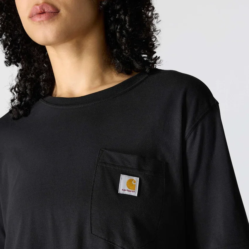 Tencel-skjorte til kvinder med løs pasform, rund hals og lomme