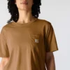 Tencel-skjorte til kvinder med løs pasform, rund hals og lomme