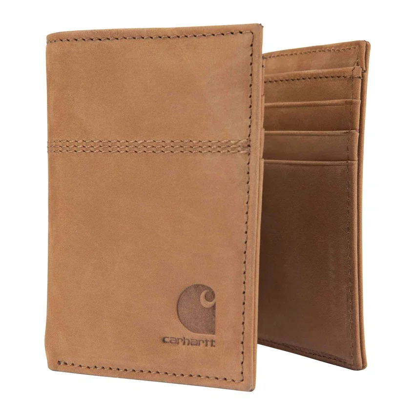 Trefoldet tegnebog i sadellæder