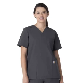 Unisex Force Essentials V-hals 6-lommet scrub-bluse