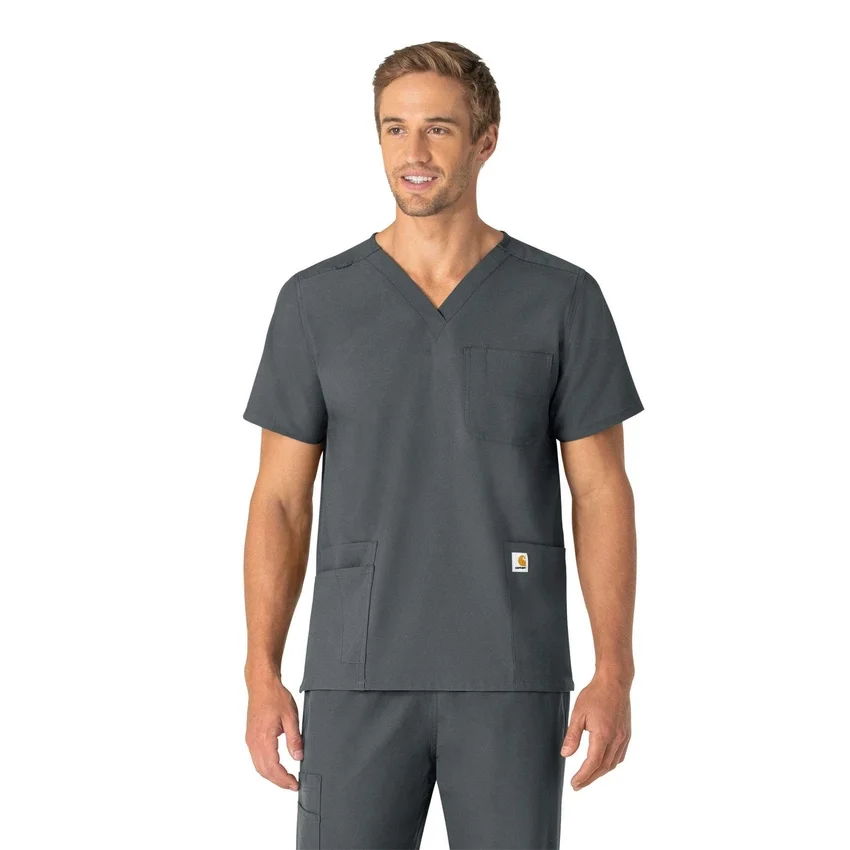 Unisex Force Essentials V-hals 6-lommet scrub-bluse