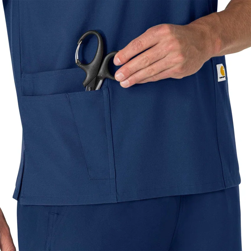 Unisex Force Essentials V-hals 6-lommet scrub-bluse