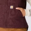 Veste til kvinder i vasket duck-stof med sherpa-foring og høj hals