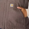 Veste til kvinder i vasket duck-stof med sherpa-foring og høj hals